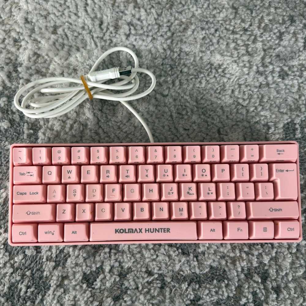 Kolmax Hunter K061 60% RGB Gaming Keyboard Pink